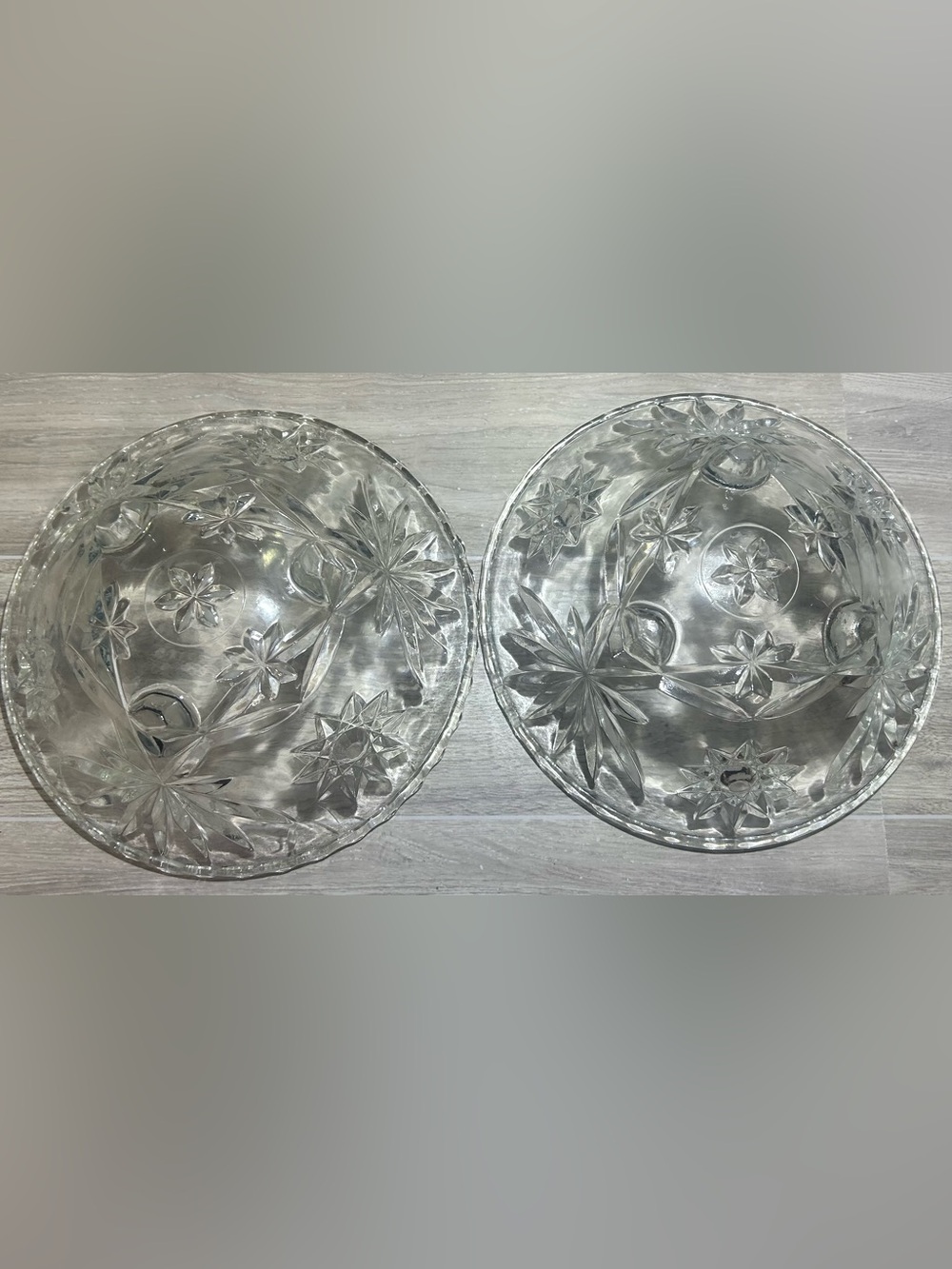 Vintage Anchor Hocking Star of David Prescut Glass Footed Bowl - Set of 2 (C) - Picture 2 of 8